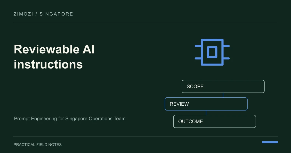 Prompt Engineering for Singapore Operations Teams: Build a Reviewable Work Instruction