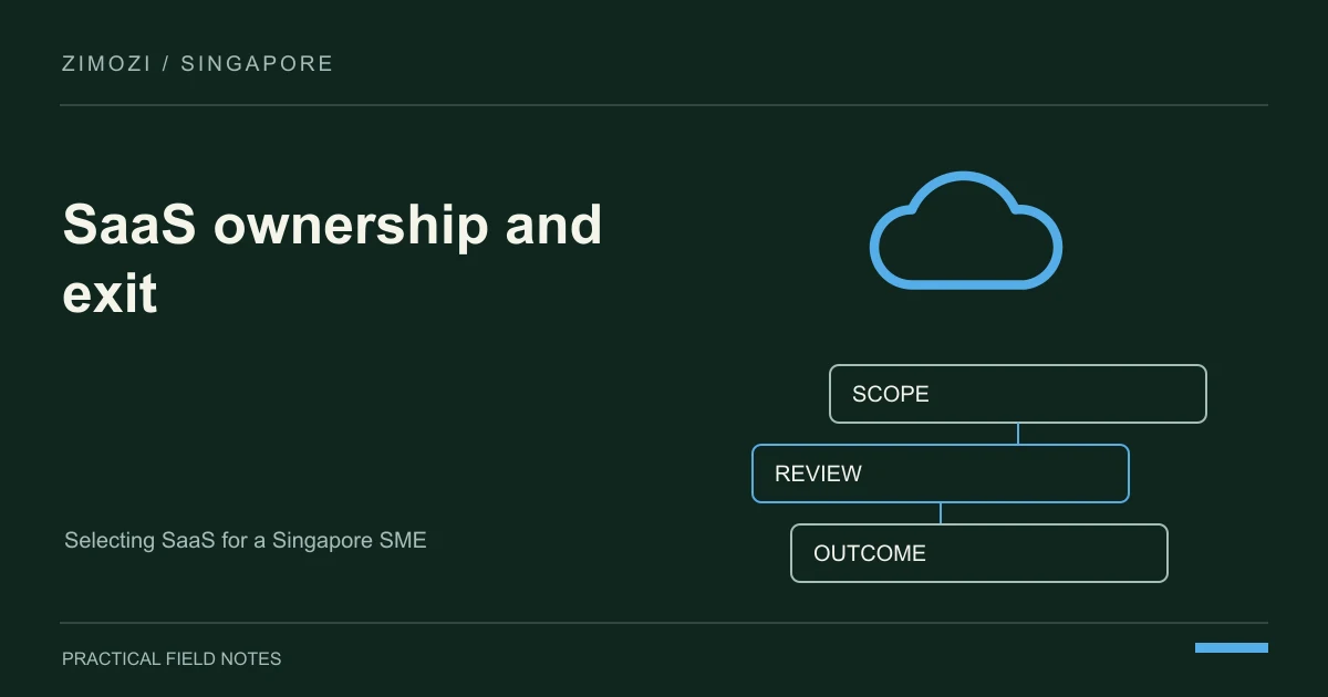 Selecting SaaS for a Singapore SME: Test the Exit Before Signing