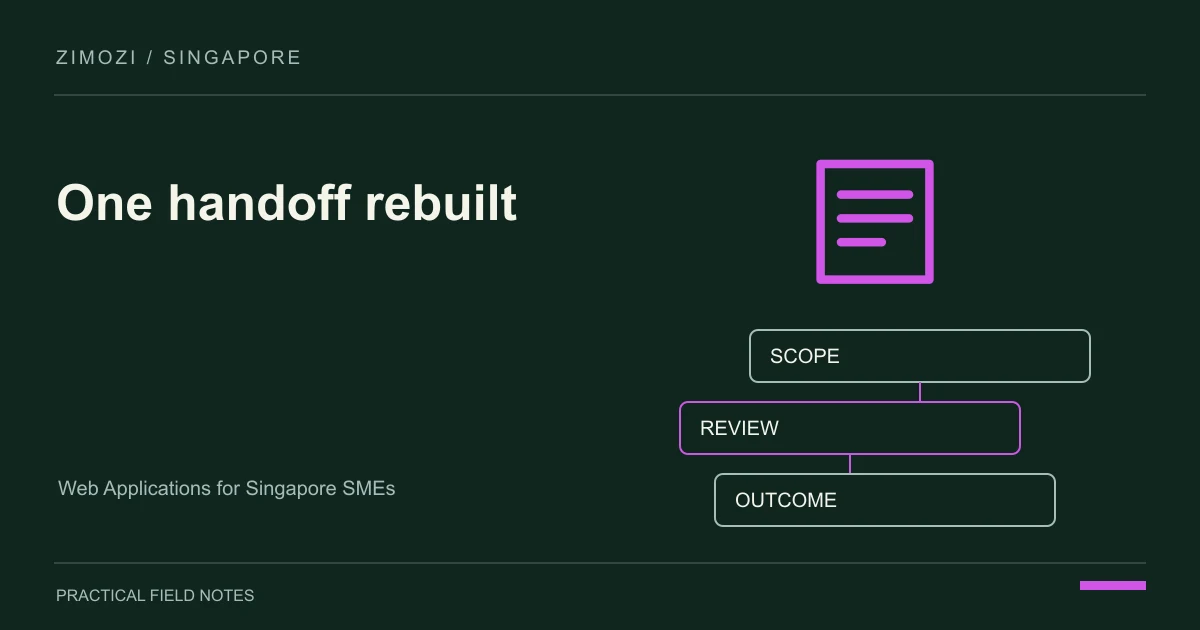 Web Applications for Singapore SMEs: Replace One Broken Handoff First